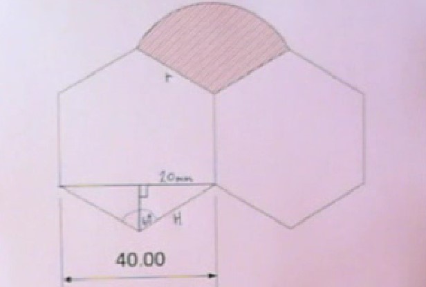 Video solving a problem involving trigonometry in order to find the are of a sector between two hexagons to help with your GCSE mathematics or GCSE maths